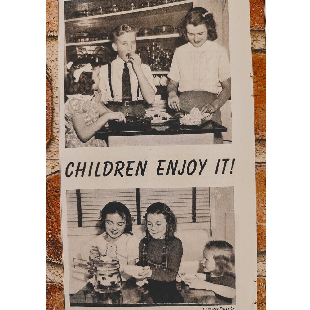 1944 "Children Enjoy It!"‎ Vtg Print Article about Cooking by Lilliace Mitchell
